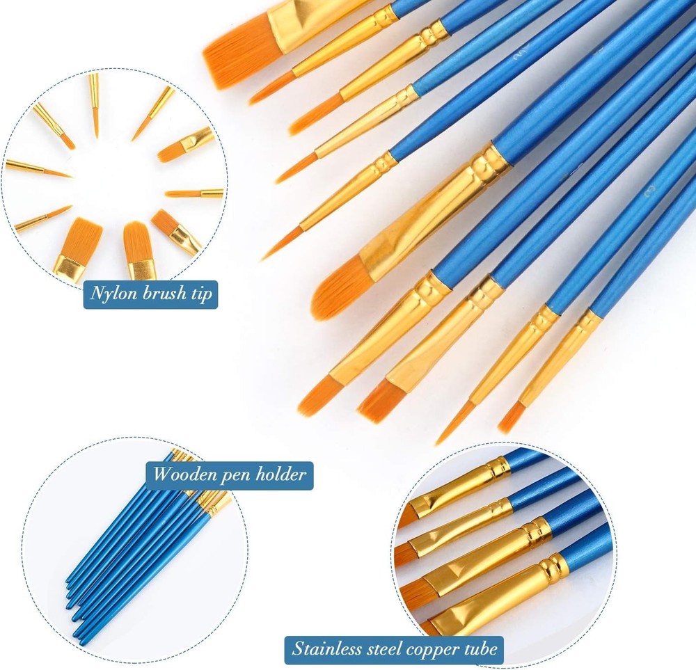 All-Purpose 10-Piece Multi-Functional Paint Brush Set - Easy to Clean & Maintain