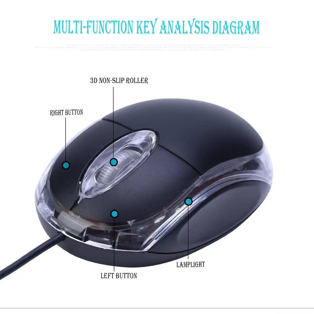 Wired Mini Optical Mouse with Ergonomic Design, USB Computer Mice for Laptops...