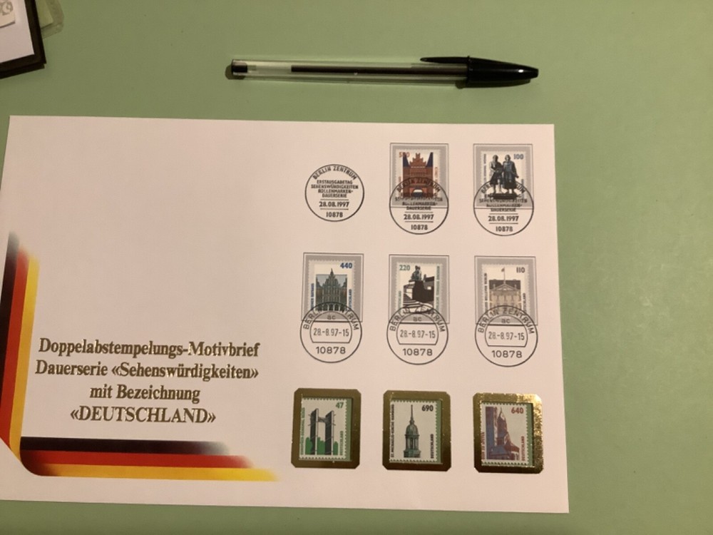 Germany Buildings 1997 large multi stamp cover item Ref A1868