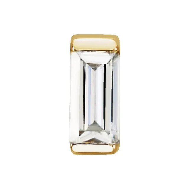 14K Yellow Gold Unset Straight Baguette Solid Base Setting