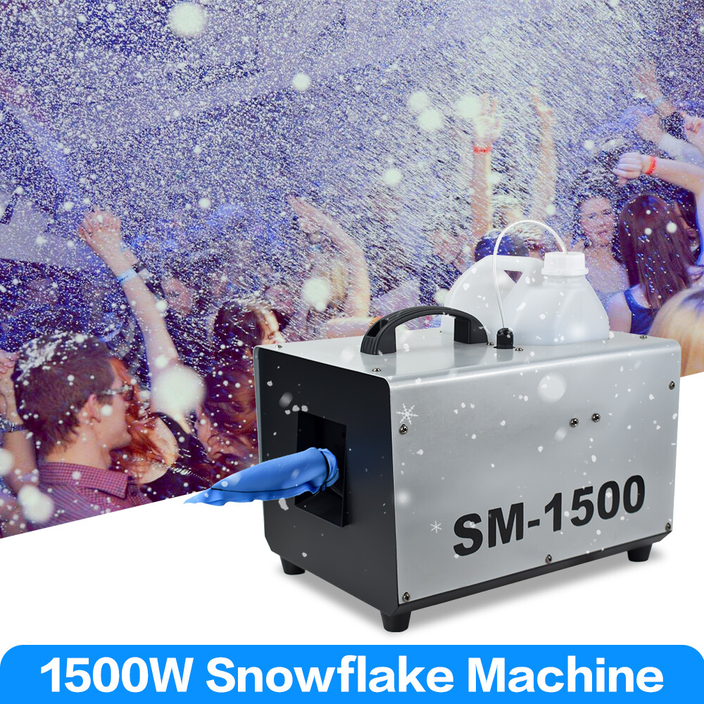 Snow Machine 1500W Stage Snowflake Maker Fake with Remote Control