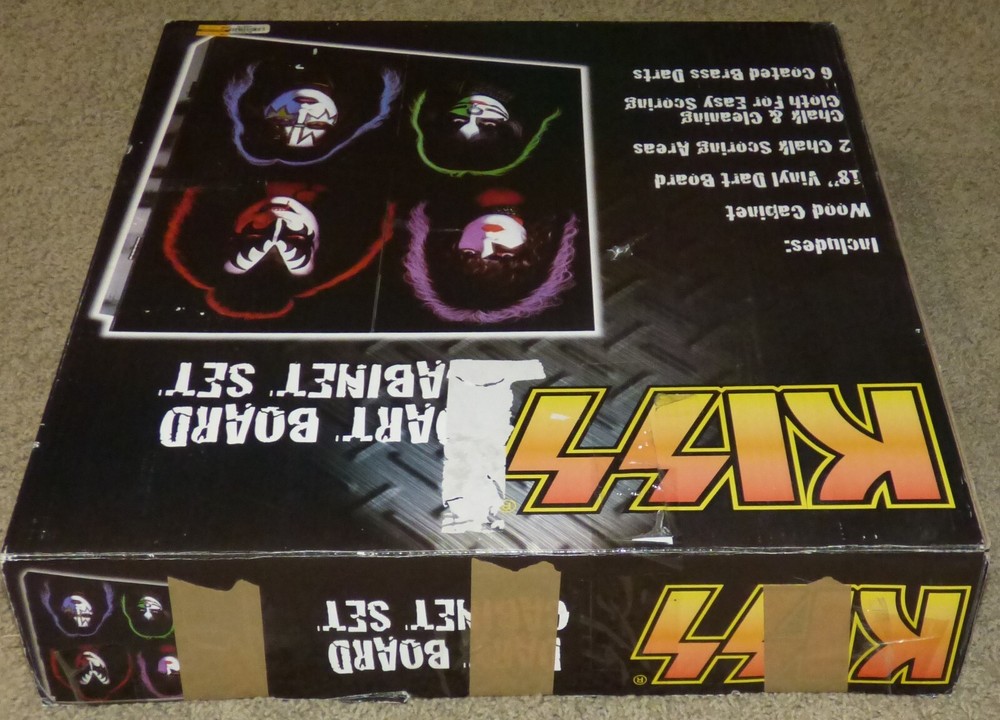 Vintage KISS Band Dart Board Cabinet, New Open Box