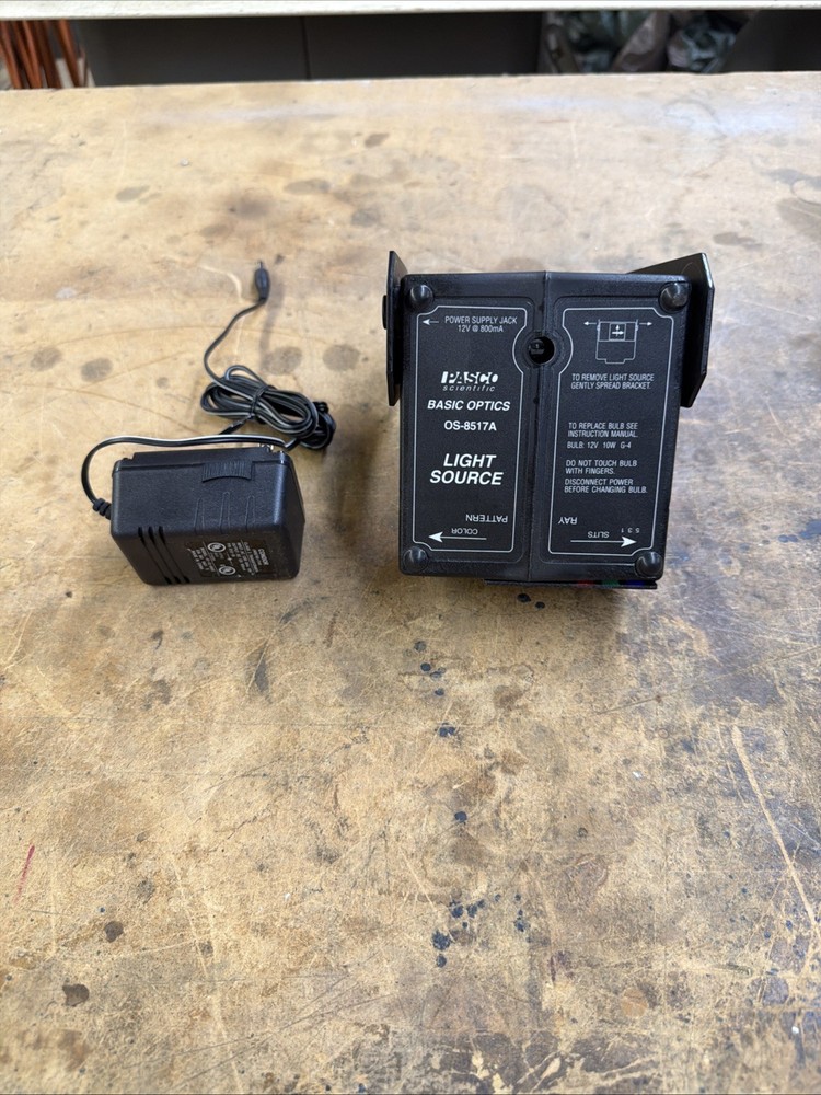 Pasco  Basic Optics OS-8517 Light Source, Stand & Power Supply FREE SHIPPING