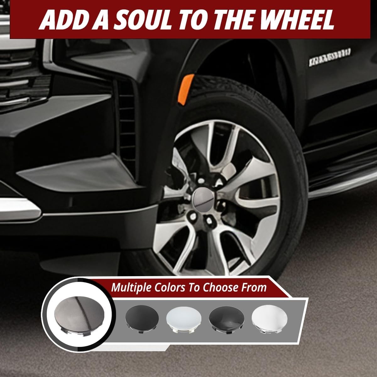 4PCS 83mm Wheel Center Caps Compatible with 2001-2017 Suburban Rim 9595891, OD:3