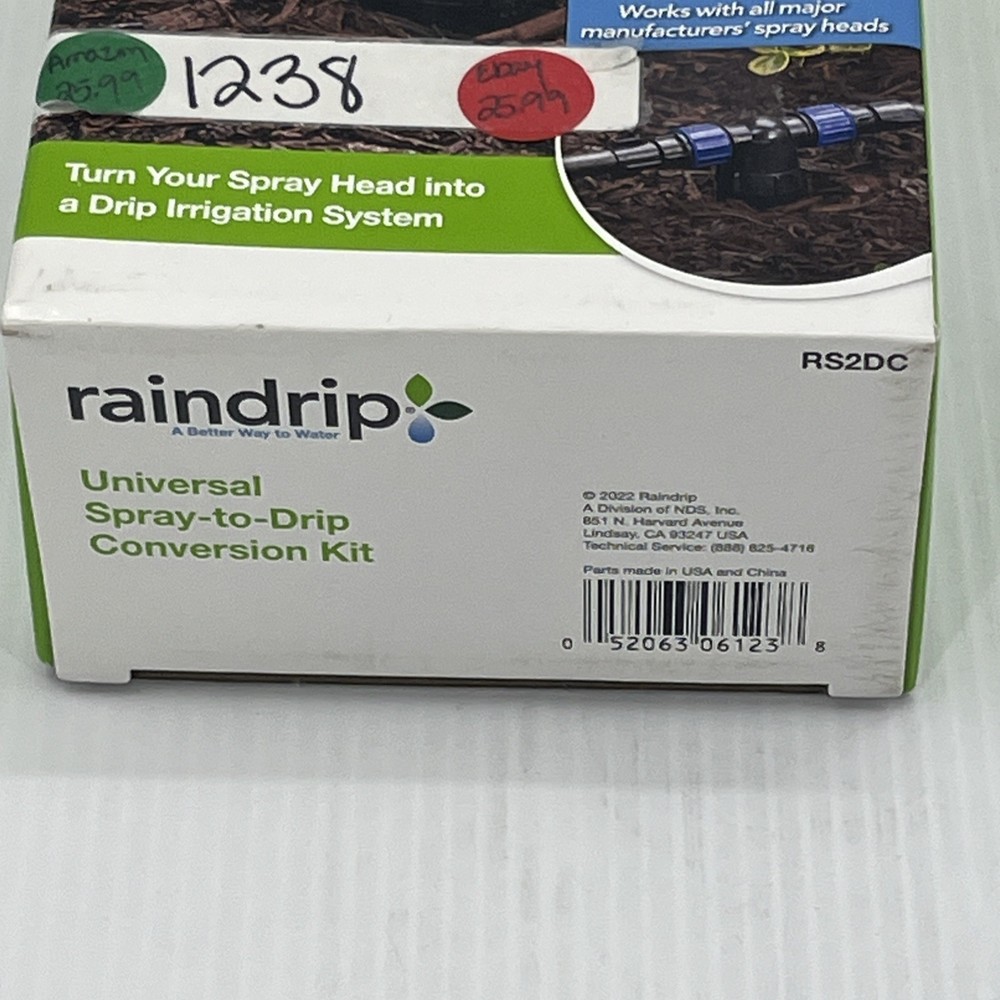 Raindrip Universal Spray-to-Drip Conversion Kit RS2DC Easy Install. {26}.