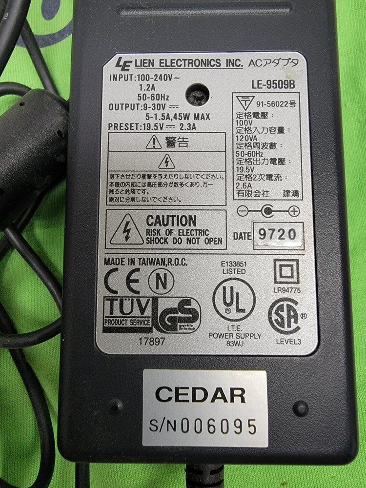 Lien Electronics LE-9509B AC ADAPTER POWER SUPPLY