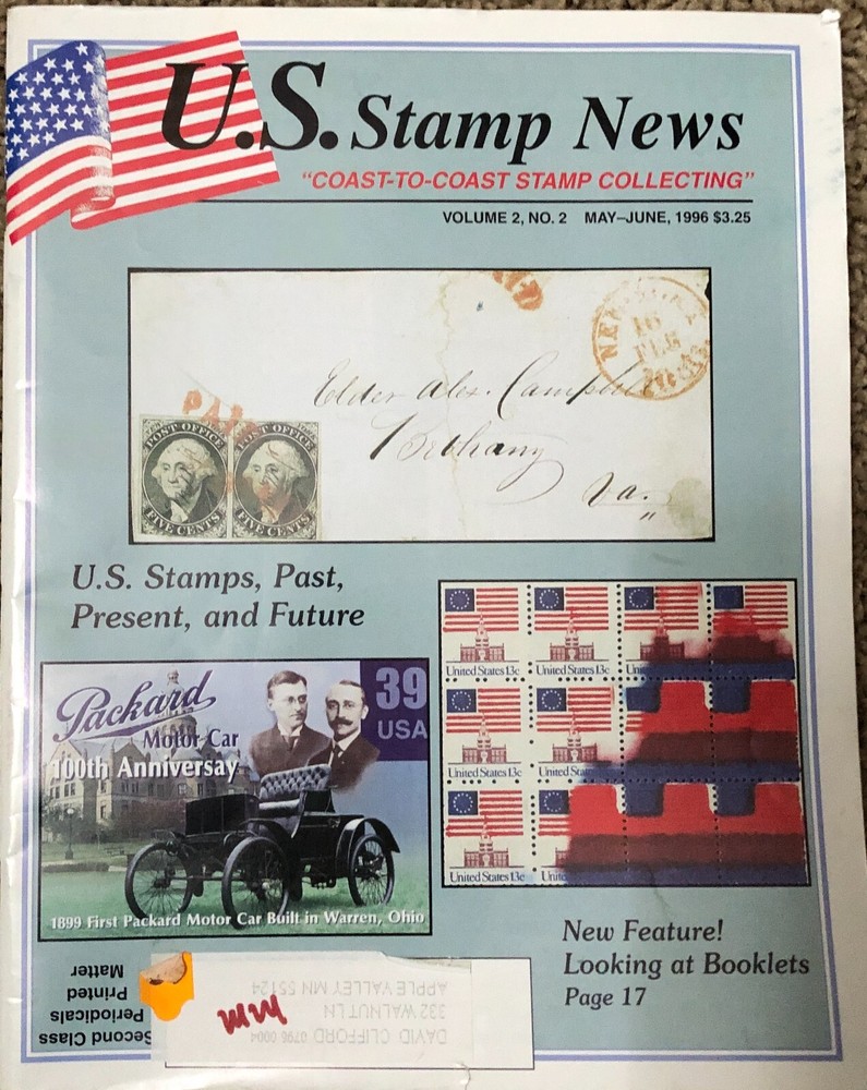 U.S. Stamps News 1996 Magazine 2 Issues Vol. 2 No. 1 , 2 - error on Vol on No 2