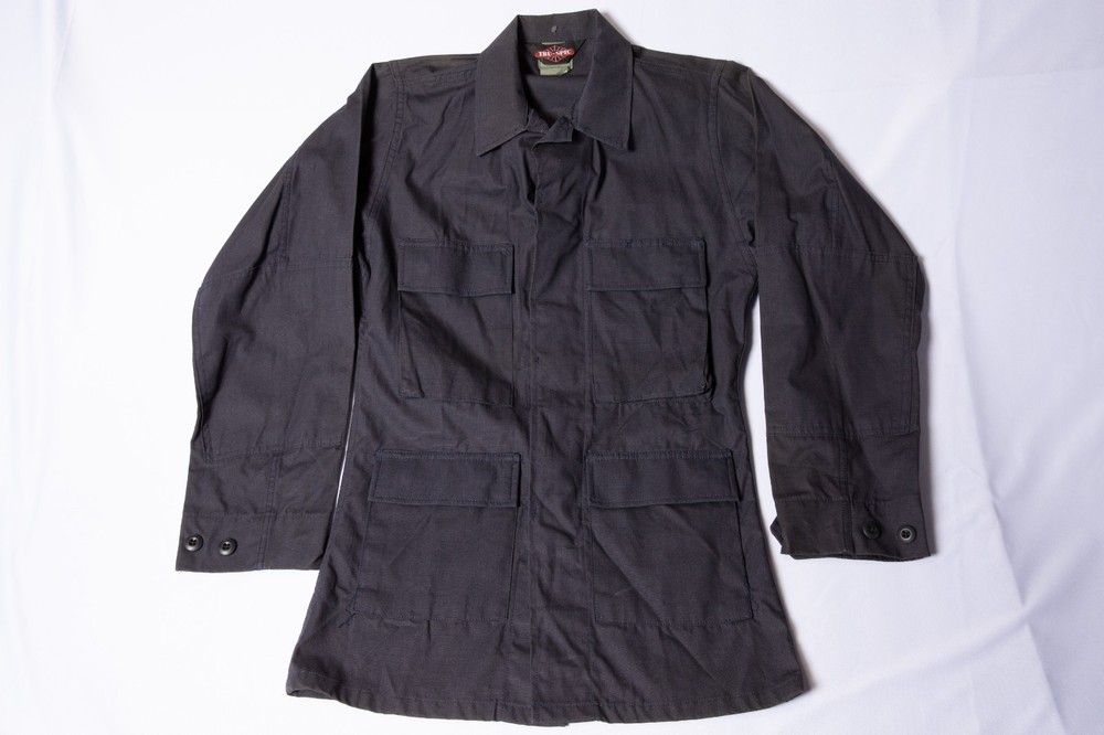 Tru-Spec BDU Coat Tactical Jacket Black Extra Small Long