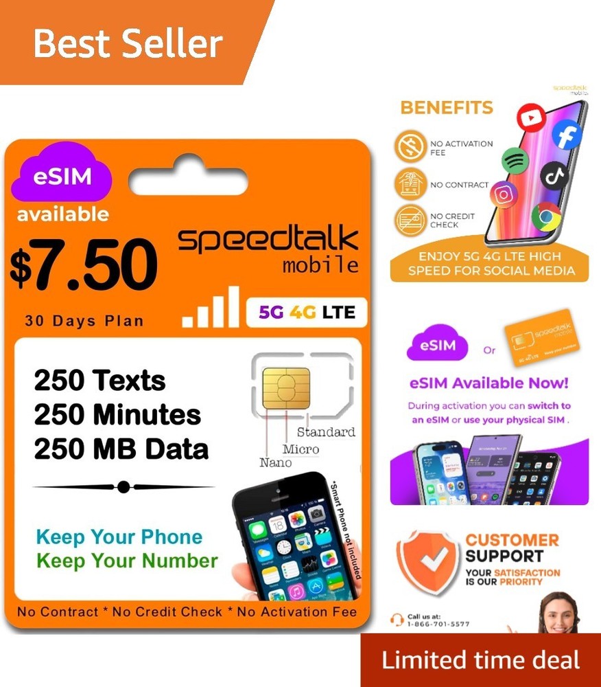 Speedtalk Mobile 5G SIM Card Kit - Affordable, Easy Activation & Coverage