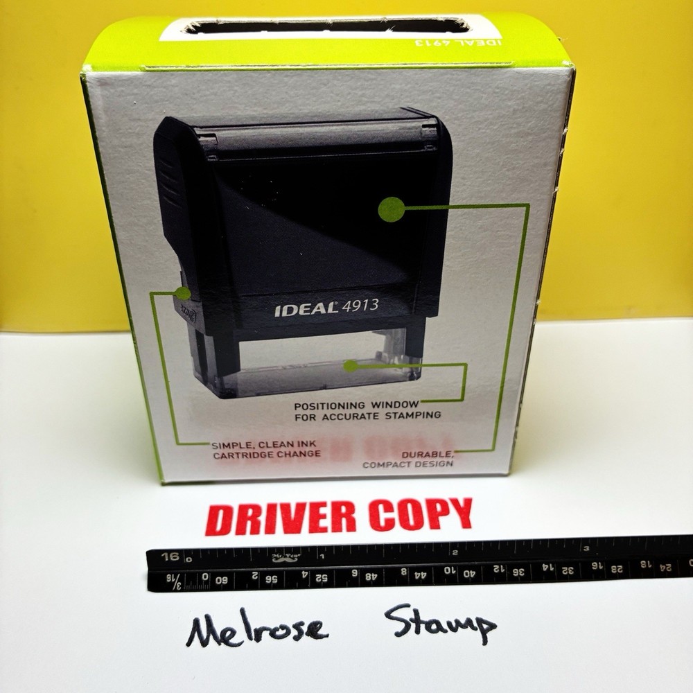 Driver Copy Rubber Stamp Red Ink Self Inking Ideal 4913