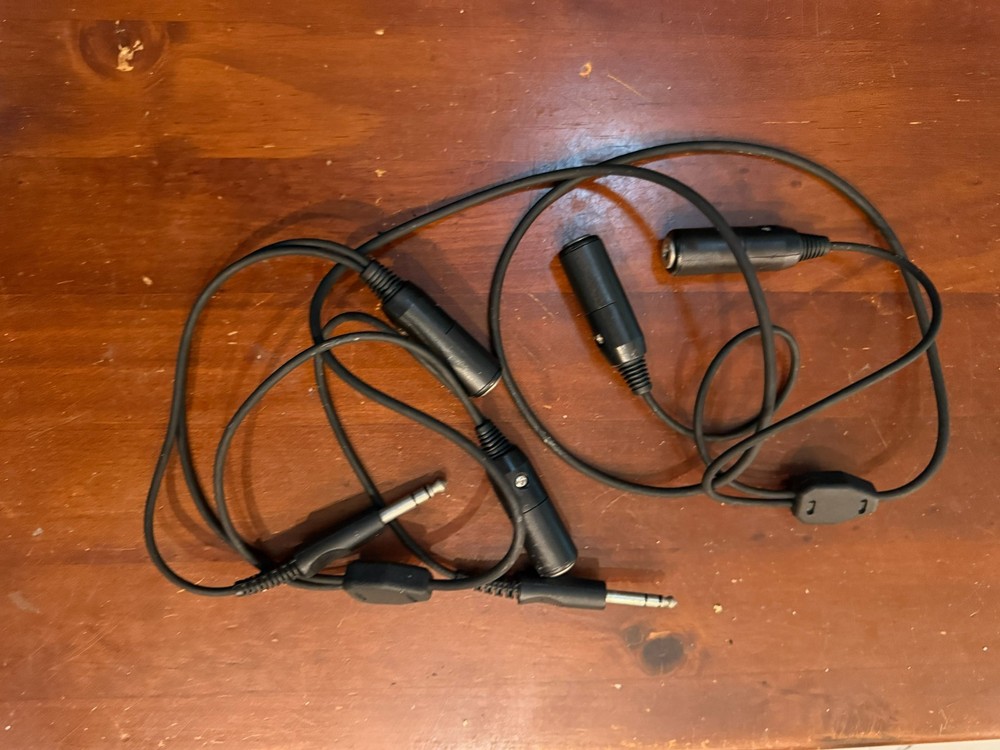 Headset pilot ga cord assembly adaptor long multiple