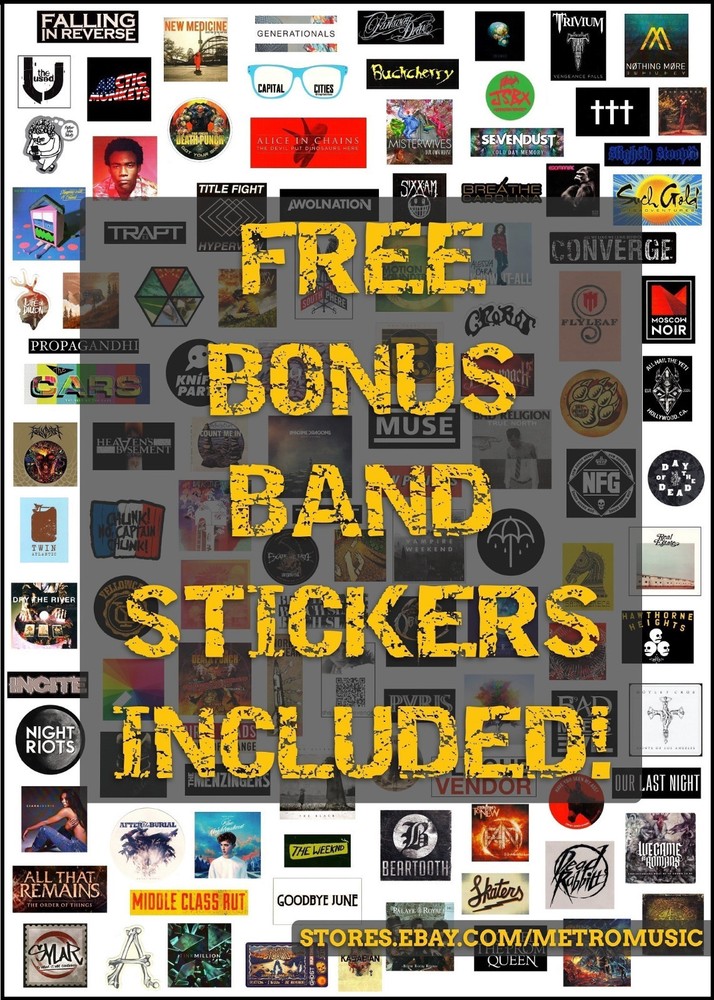 ASKING ALEXANDRIA Ltd Ed Pins Set +BONUS Rock Stickers! Where Do We Go From Here