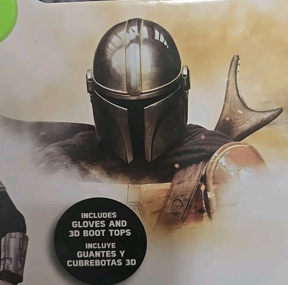 STAR WARS THE MANDALORIAN CHILDS HALLOWEEN COSTUME SZ M 8-10 GLOVES BELT MASK