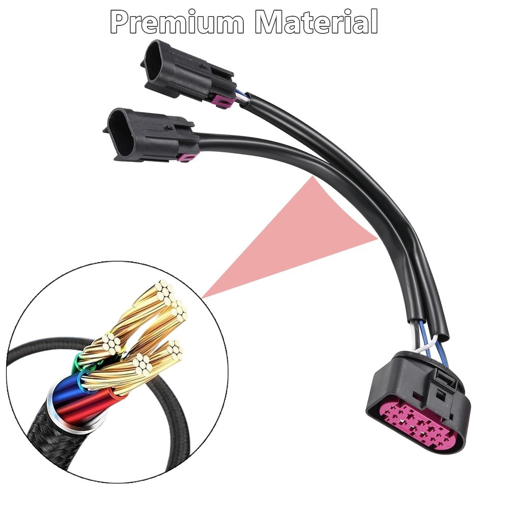 2Pcs Conversion Harnesses Quad Housing to Projector Headlight - Easy to Insta...