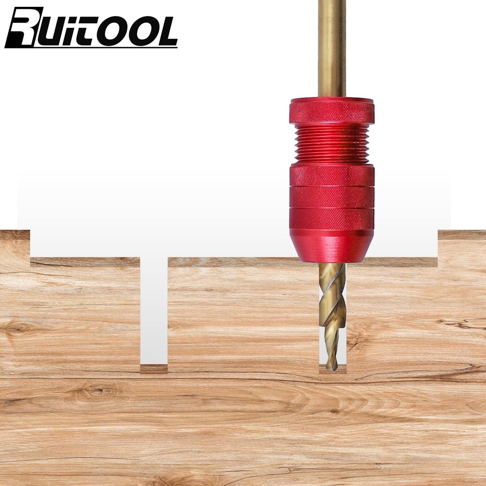 2-Piece Adjustable Aluminum Drill Stop Set - Versatile for Multiple Materials