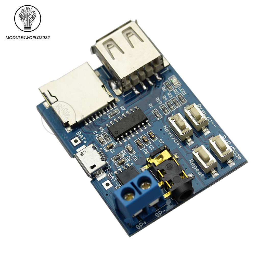 TF Card U-disk MP3 Format Decoder Board Amplifier Decoding Audio Player