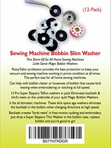 PeavyTailor 12Pcs Slippery Bobbin Washer for all Sewing Machine. Avoid Backlash!