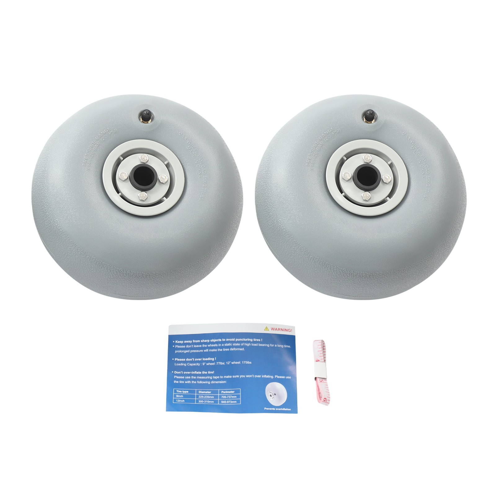 9*5in Beach Cart Balloon Wheels 22mm Replacement Sand Tires 2 Pack HOT