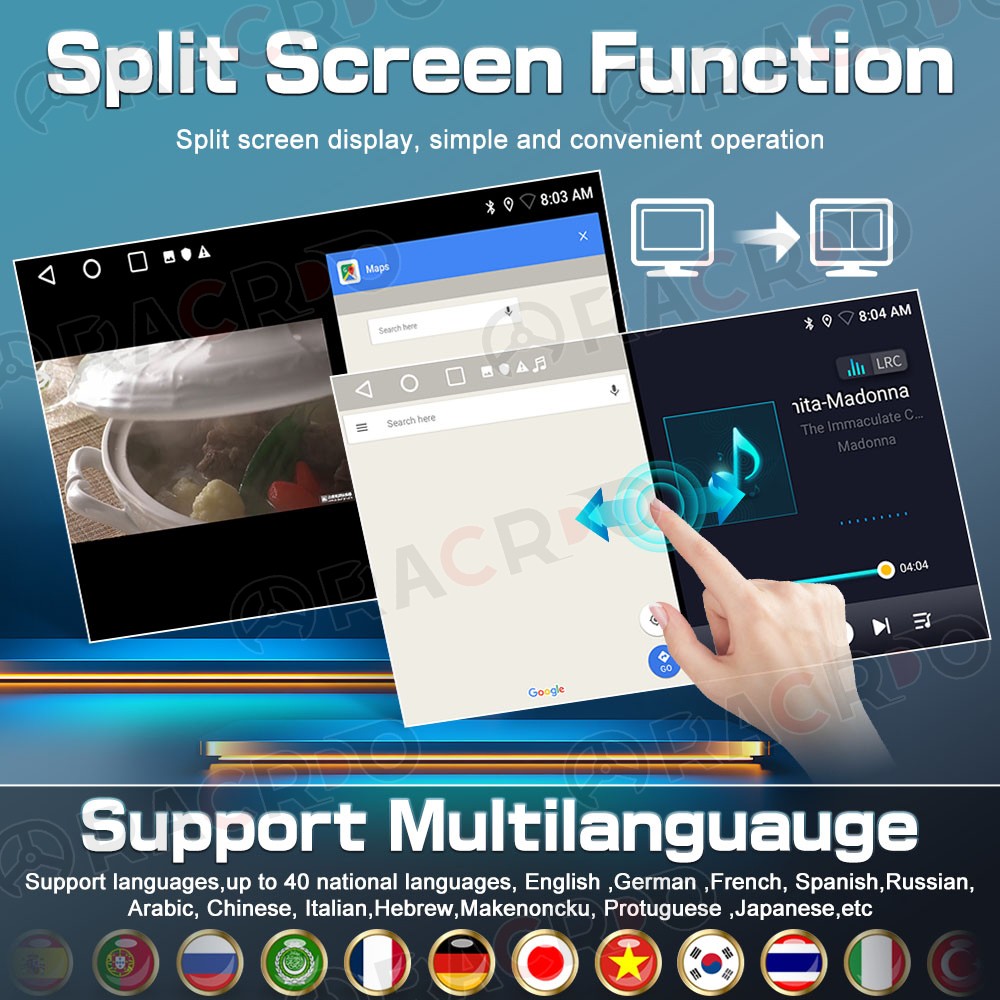 64G For Toyota Corolla 2003-2008 Car Stereo Radio Carplay Android15 GPS WIFI SWC