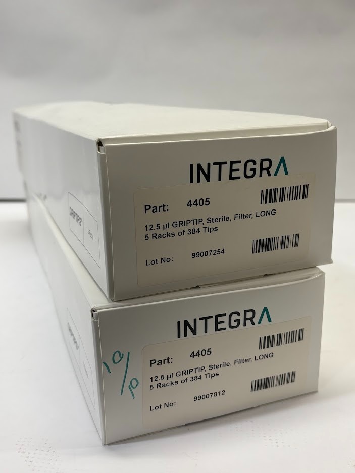 INTEGRA GripTips Pipette Tips 12.5µl Filtered, Long 4405, 10 Racks 384 Tips Each