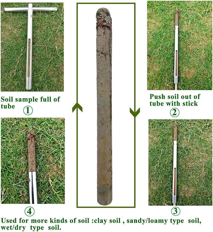 Soil Sample Probe 12 Inch with T Handle, Soil Sampler Tool, Soil Test Kit, Soil