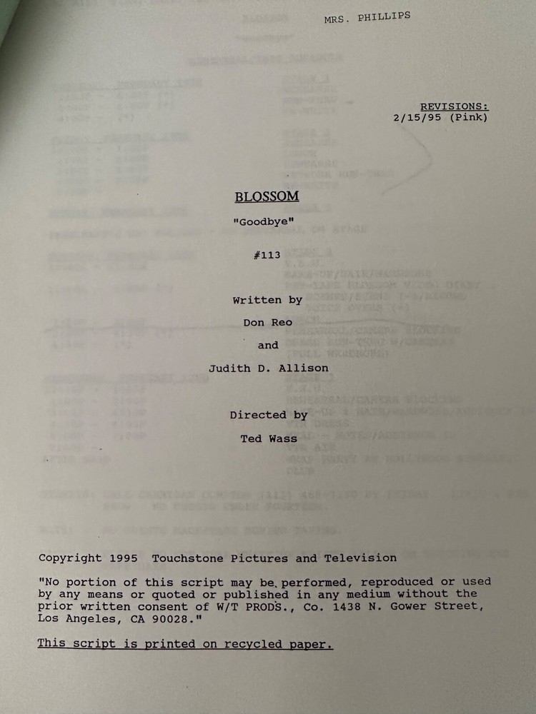 TV Script BLOSSUM. FINAL EPISODE ::”goodbye”