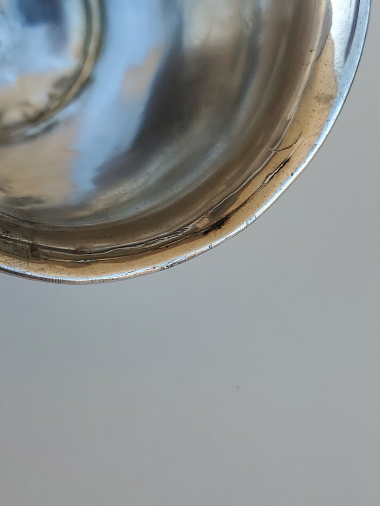 Antique Continental Silver Cup Damask pattern circa 1860 no Monogram