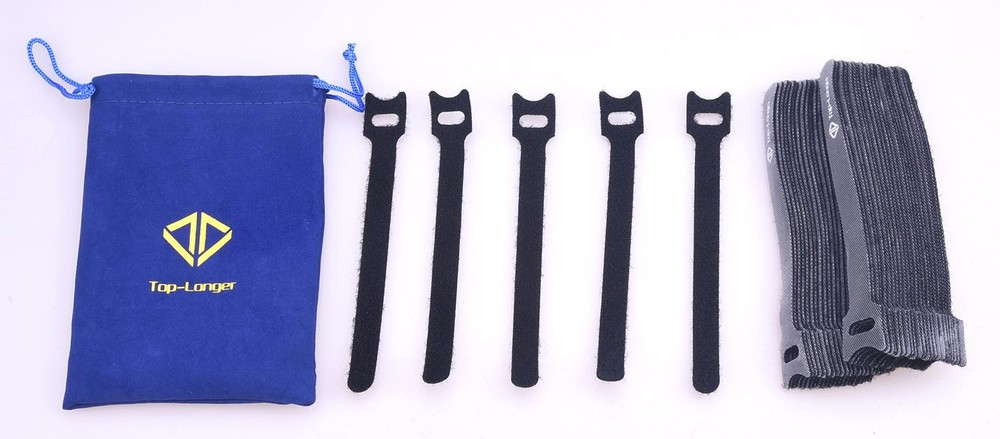 50-Pack Reusable Cable Strap Ties with Hook & Loop – Durable Cord Organizers ...