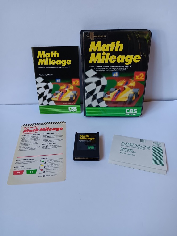 Commodore 64 Math Mileage Computer Game Tested/Works CBS Software