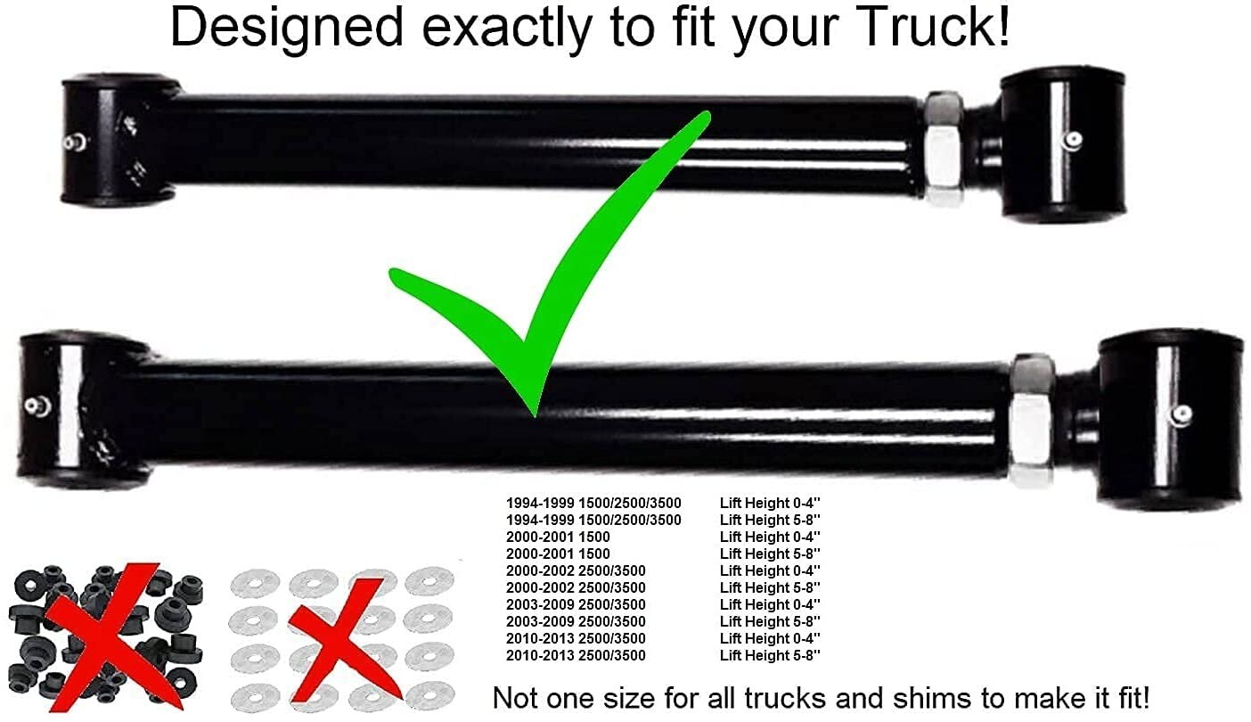 1-6" Adjustable Upper & Lower Control Arms - 94-99 Dodge Ram 1500/2500/3500 4WD