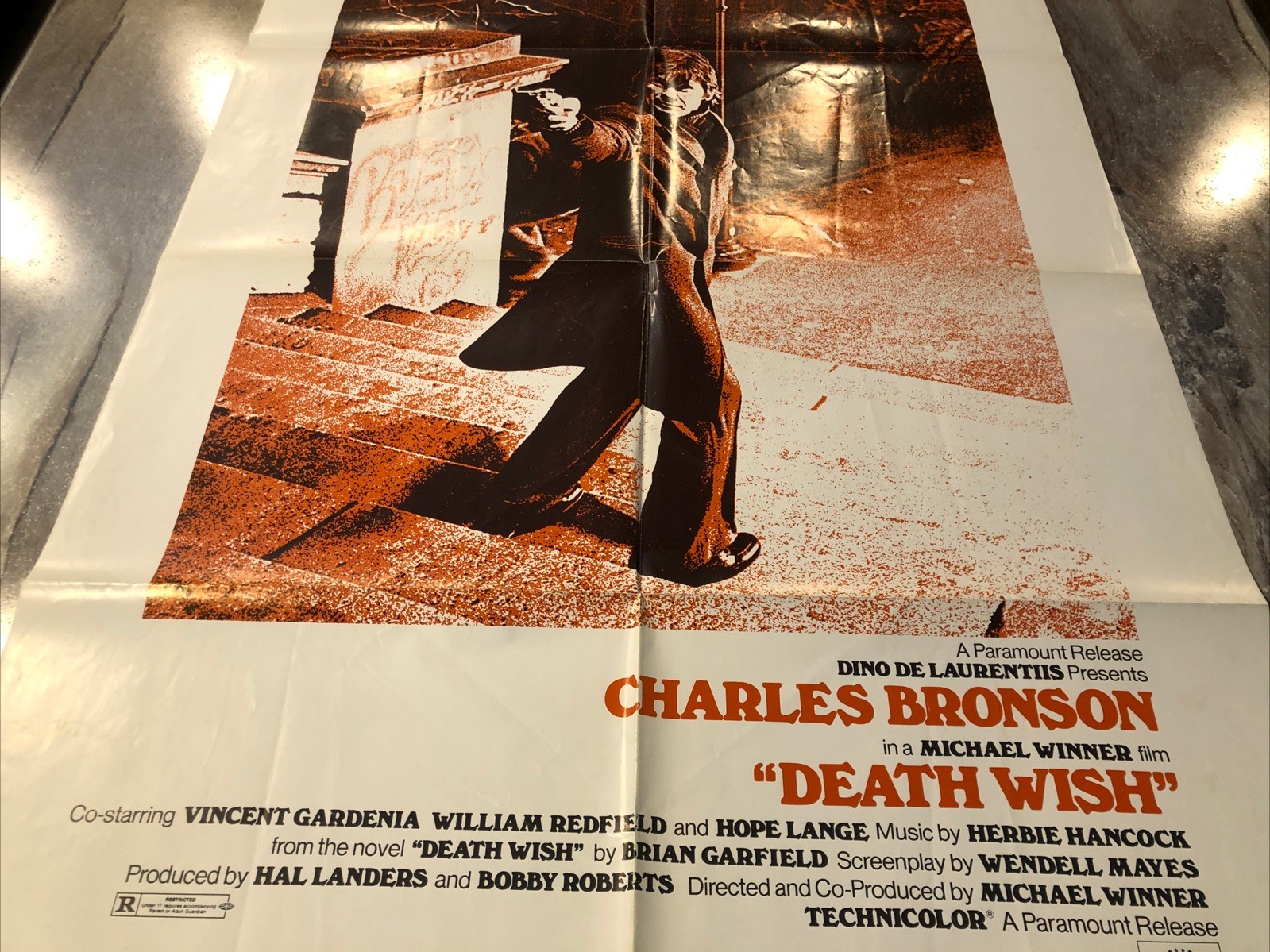 Death Wish 1974 Original US 1-Sheet Poster Charles Bronson Folded