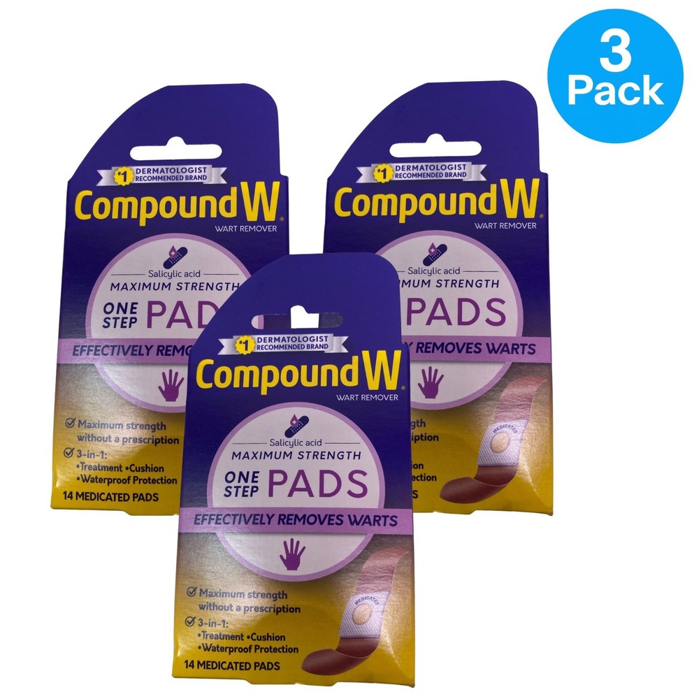 Compound W Maximum Strength Pads 14 Ct 3 Pack New