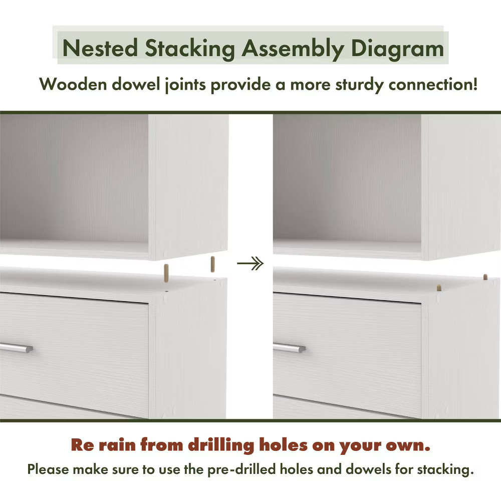 24/7 Shop At Home 23.7" Silkpath Modern 2 Tier Stackable and Modular