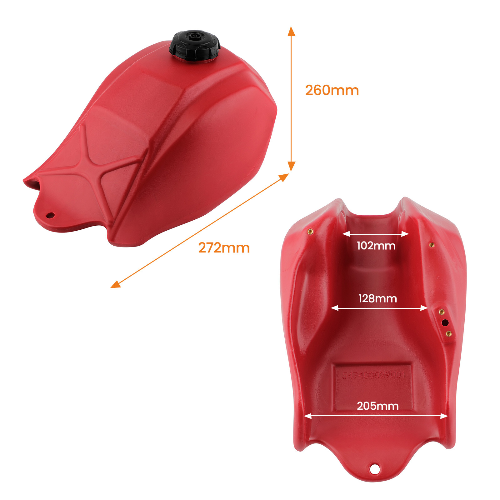 Plastic Gas Fuel Tank Kit for Honda ATC 250 ES Big 1986 1987 Red FT49050