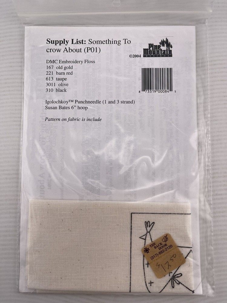 Something To Crow About P01 Pattern Needleart Pine Mountain 2004 With Fabric
