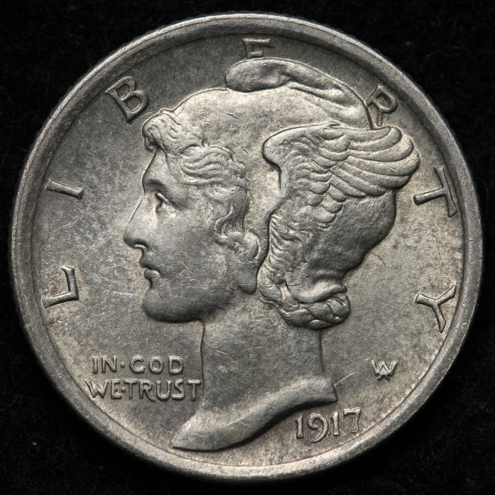 1917 Mercury Silver Dime UNC *UNCIRCULATED* MS FSB E369 VKMM
