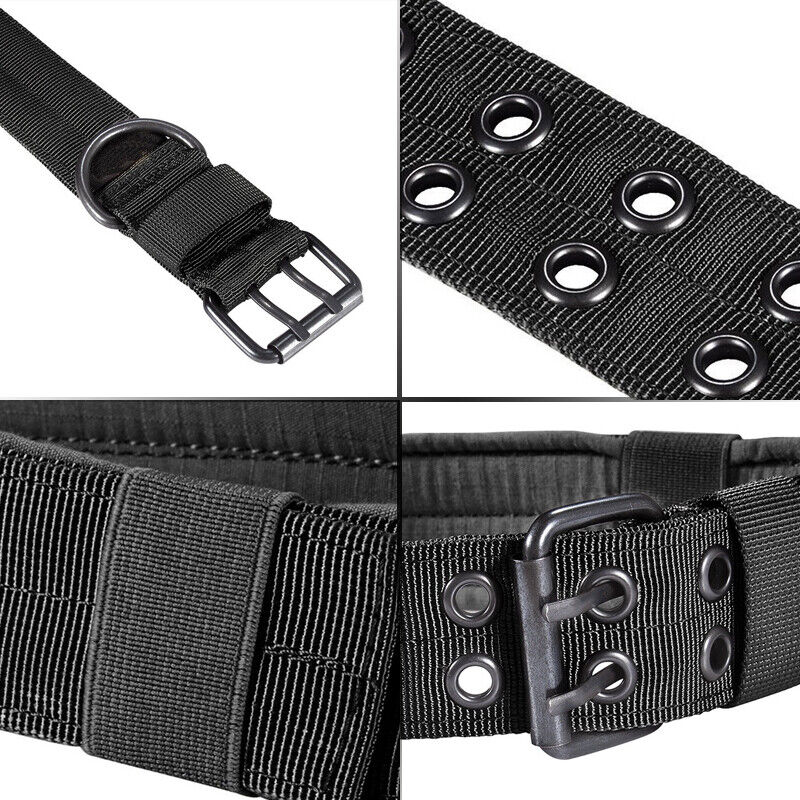 Tactical Heavy Duty Nylon Large Dog Collar K9 Military Metal Buckle Adjustable