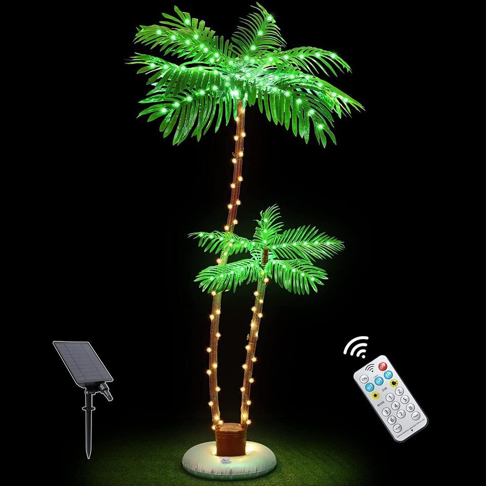 6FT Artificial Lighted Palm Tree Light Up Tree for Outside Patio Bar Indoor