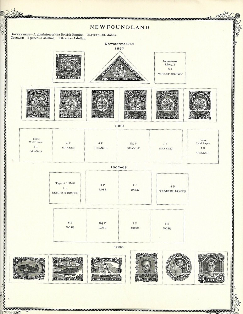 CANADA NEWFOUND LAND 1857 - 1933 SCOTT PAGES 2 POST SYSTEM