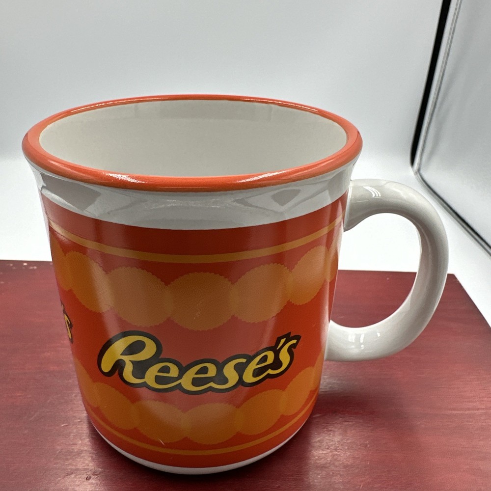 Reese's Peanut Butter Cups Orange & White Ceramic Mug