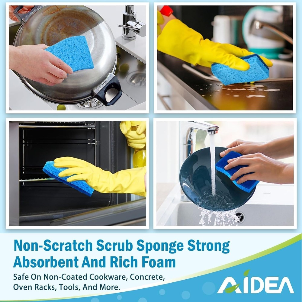 Non Scratch Scrub Sponge, 24Count, Sponges for Dishes, Sponges Kitchen
