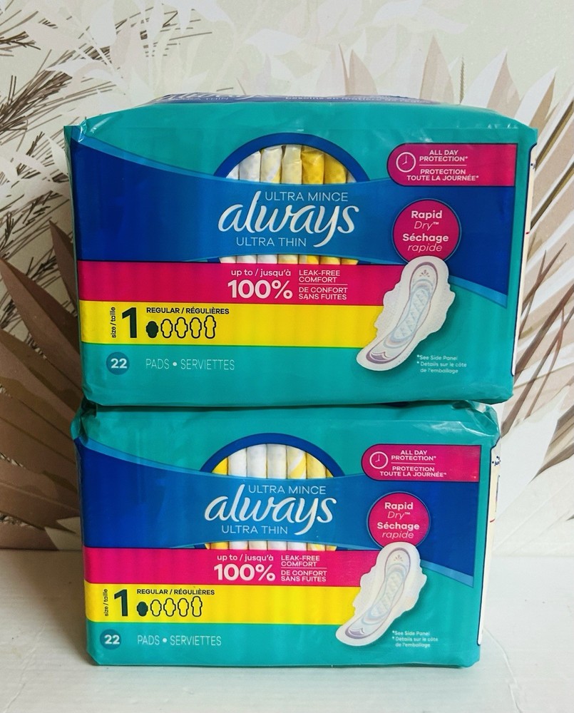 2-Pack Always Ultra Thin Pads with Wings #1 Regular Size