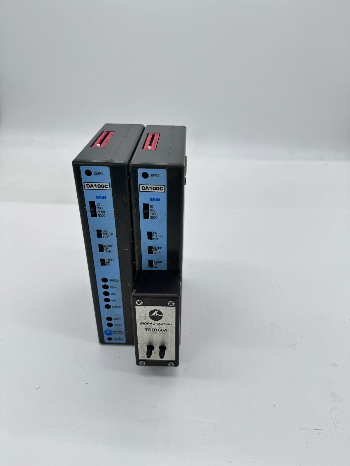 BIOPAC Equipment (2) DA100C (1) ECG100C (1) UIM100C (1) TSD160A used