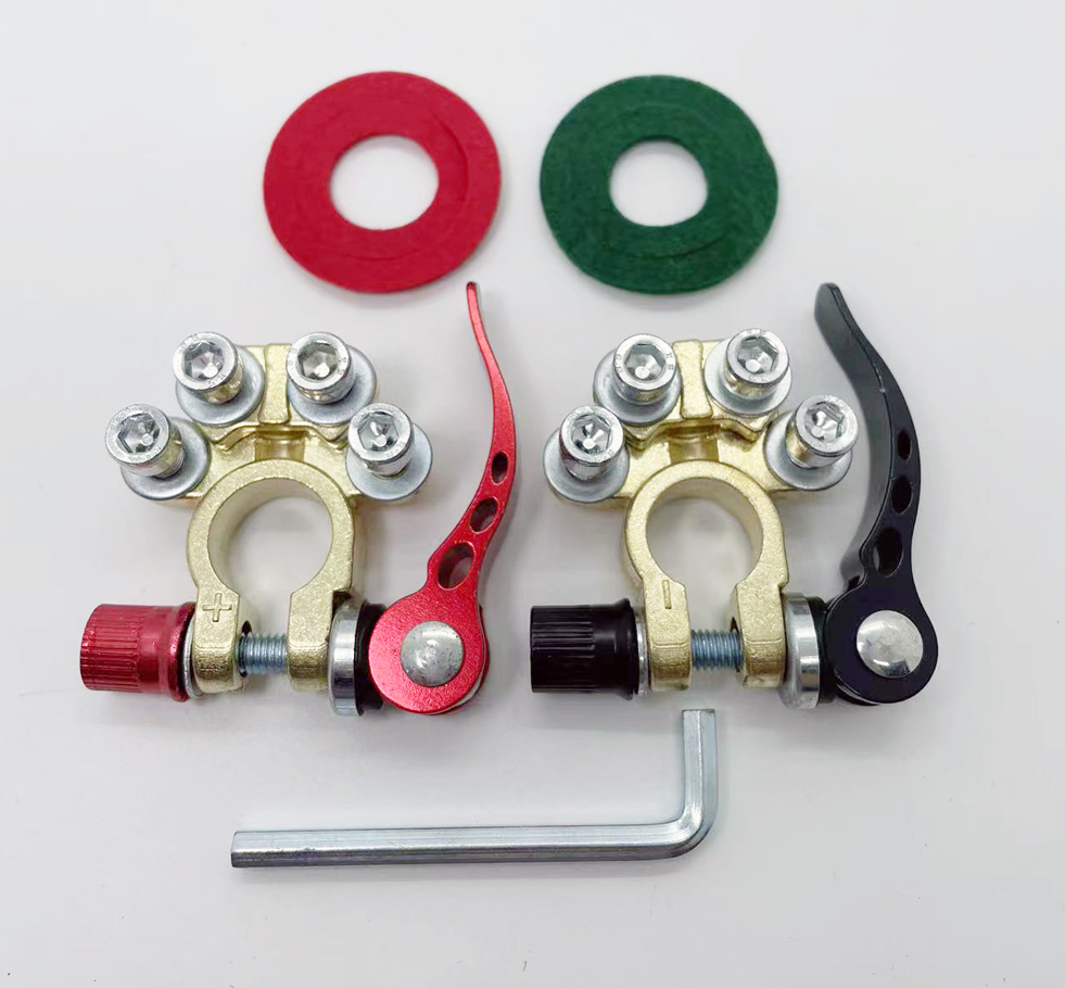 4PC Car Battery Cable Post Clamp Terminal Connection Connector Positive&Negative