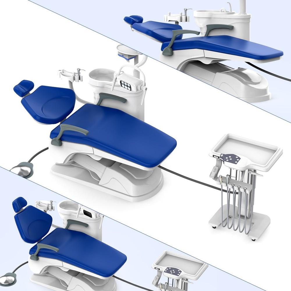 FDA Dental Unit Chair Computer Controlled DC Motor+Dentist Stool
