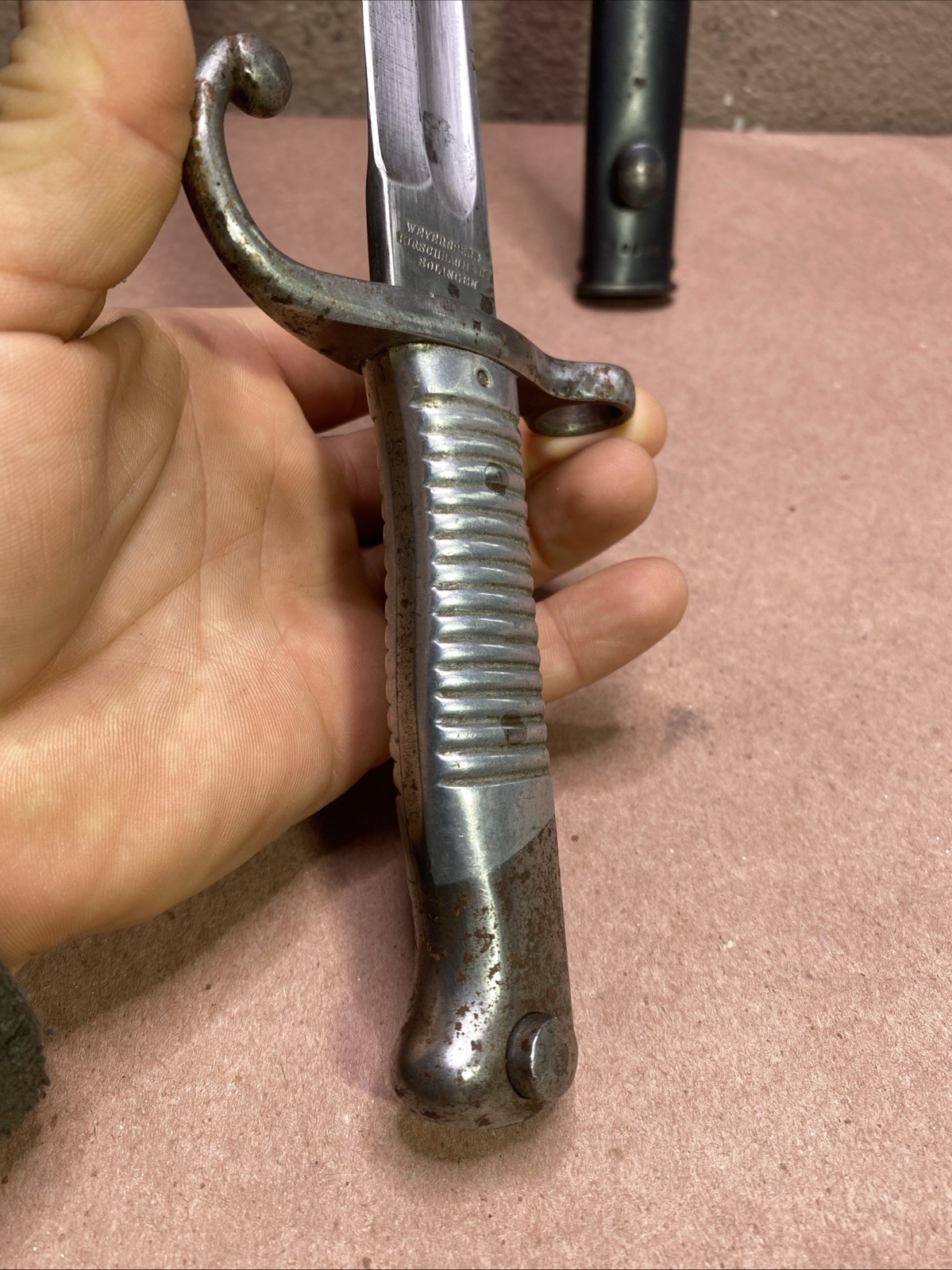 Weyersberg KirschBaum & Co Solingen Modelo Argentino 1891 Bayonet w/Scabbard