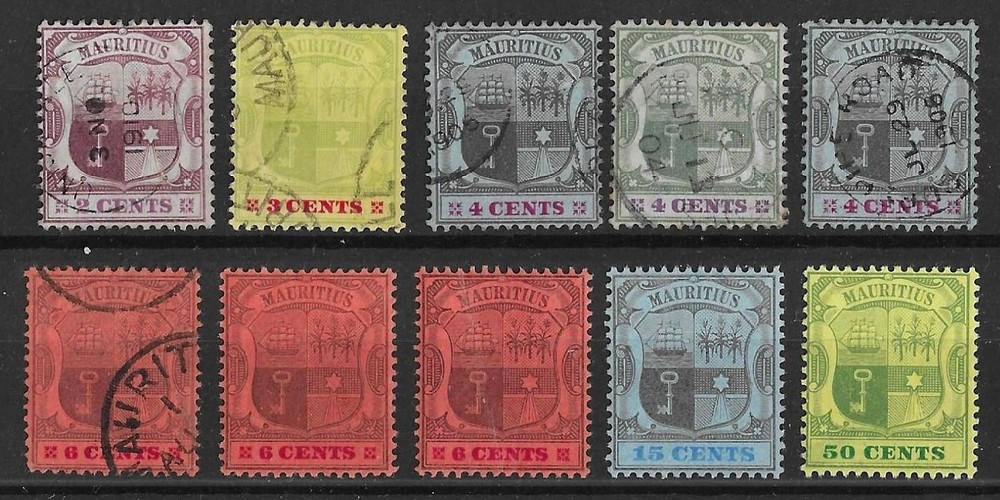 Mauritius 1904 Badge Issues Mint & Used (10v)