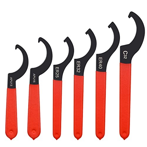 Mdvora Coilover Spanner Wrench Set, C-Shape Shock Spanner Hook Wrench 6pcs