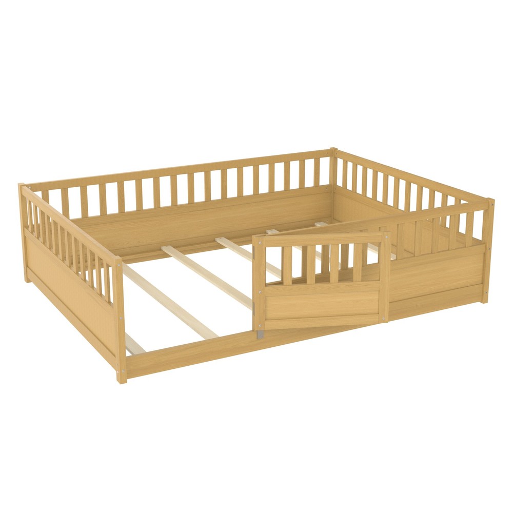 Full Size Floor bed, integral construction with super high security barrier, d