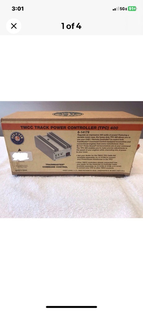 Lionel Trains Trainmaster Command Set Cab-1 Remote & Command Base Item 6-12969 B